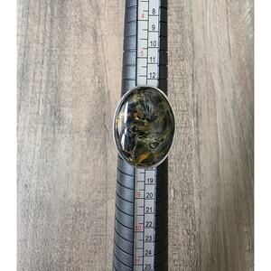 Beautiful VTG DTR StampedOval Pietersite Statement Ring Sterling Silver 925 Sz 7